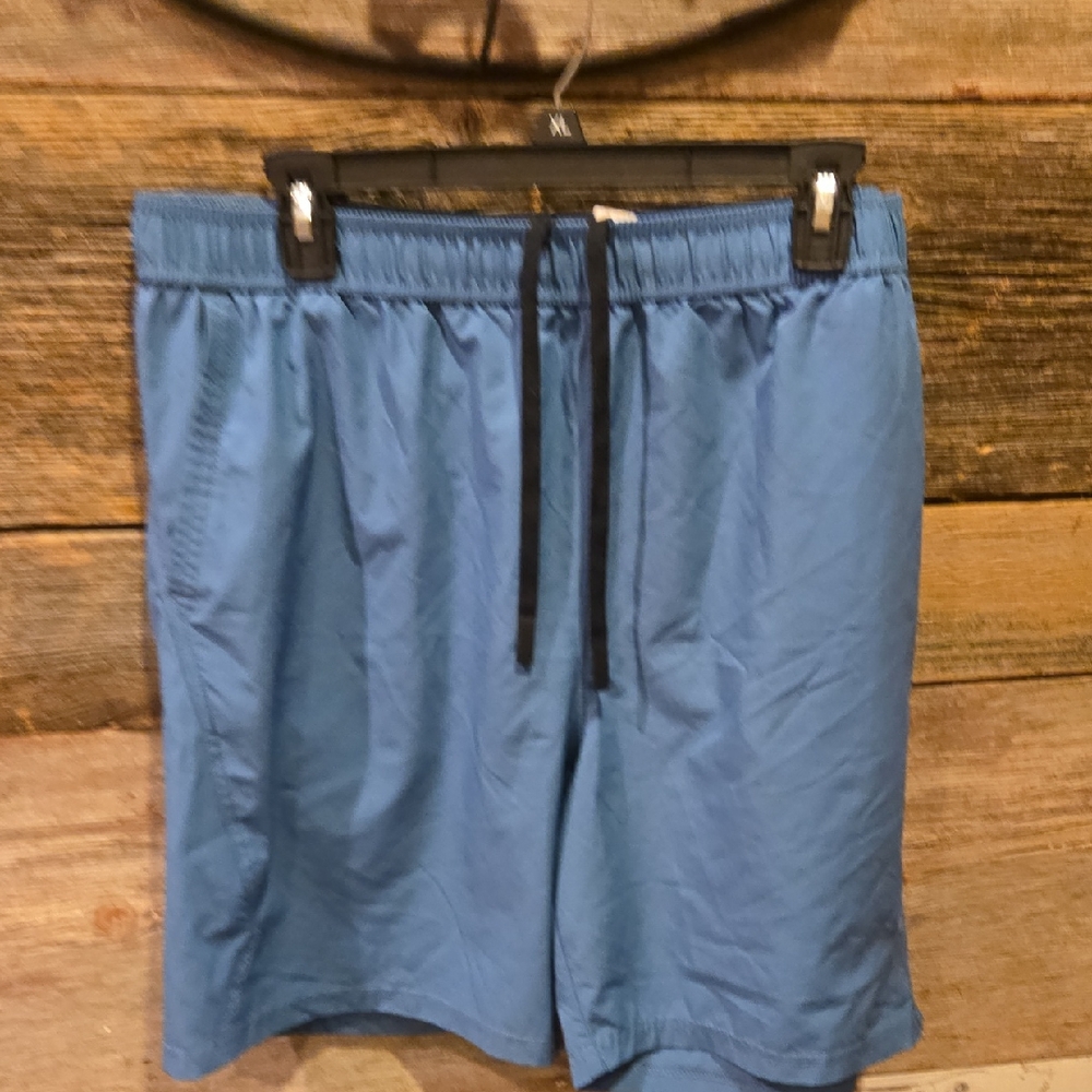 Balance Collection Men's Navy Blue Athletic Shorts with Black Drawstring